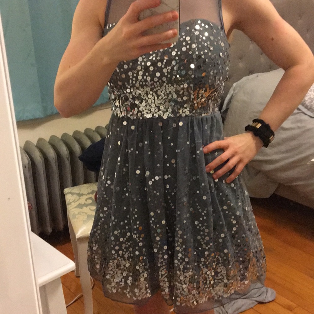 Delia’s Silver Sequin Party Dress